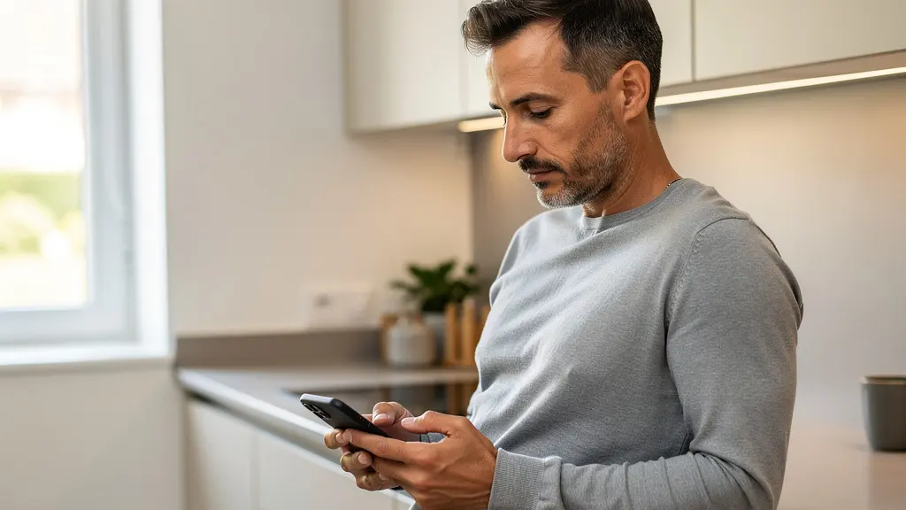 Personne consultant une simulation de prêt immobilier sur smartphone